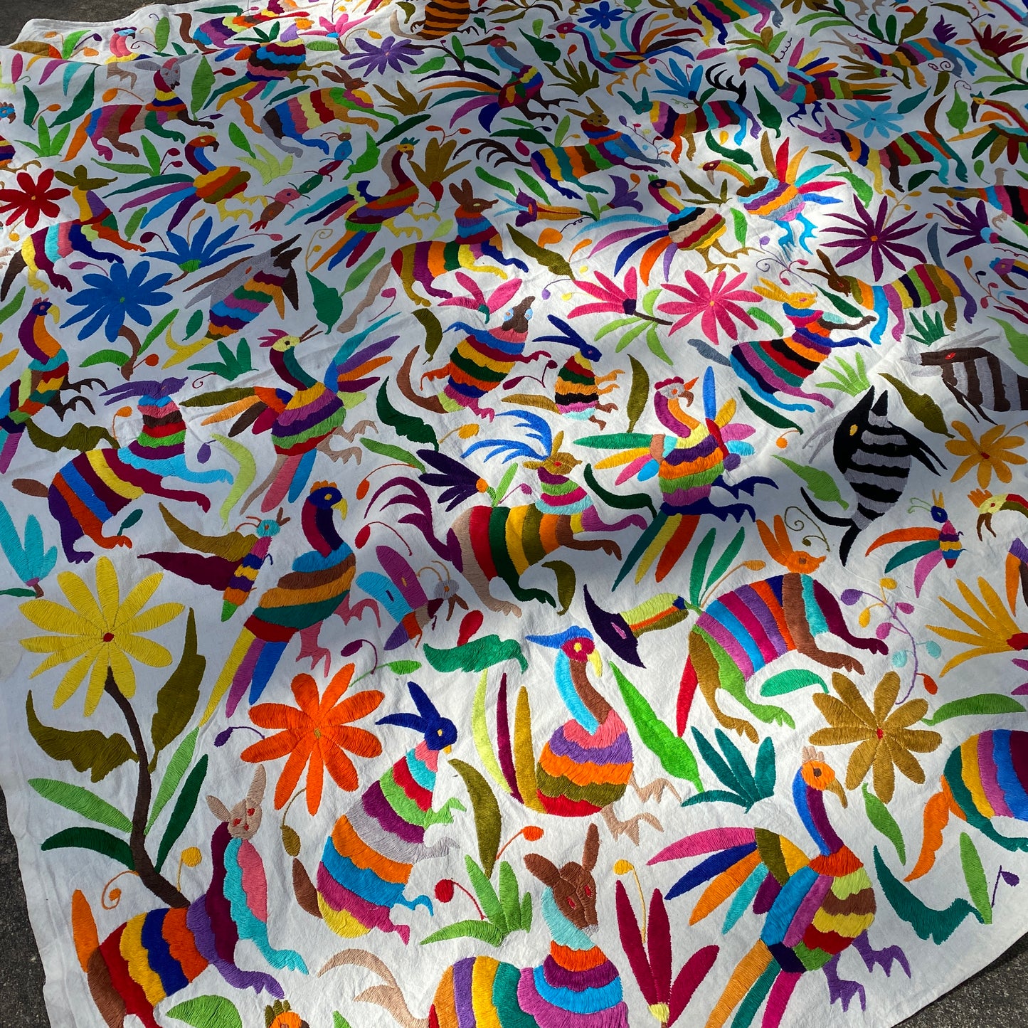X-Large Otomi Embroidery Wall Hanging - Multicolor