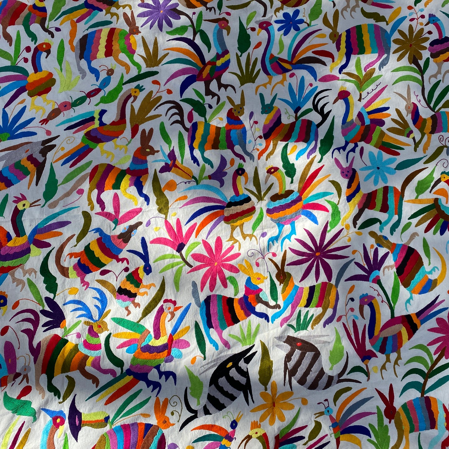 X-Large Otomi Embroidery Wall Hanging - Multicolor
