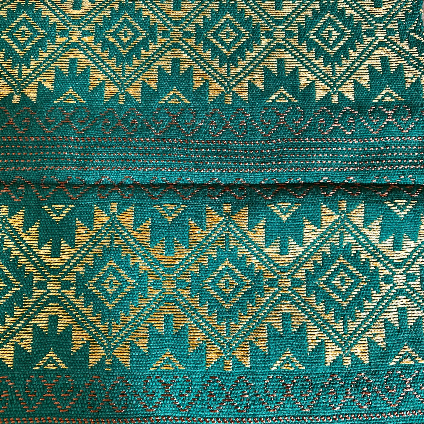 Comalapa Table Runner from Guatemala- Green and Yellow
