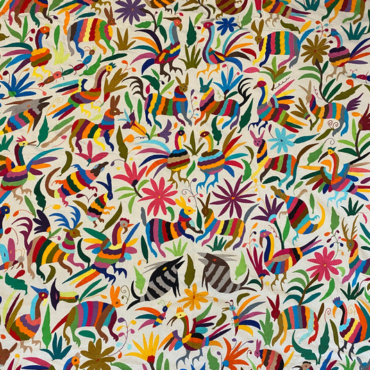X-Large Otomi Embroidery Wall Hanging - Multicolor