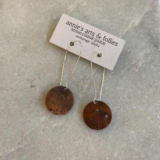 Cut Copper Mini Disc Earrings