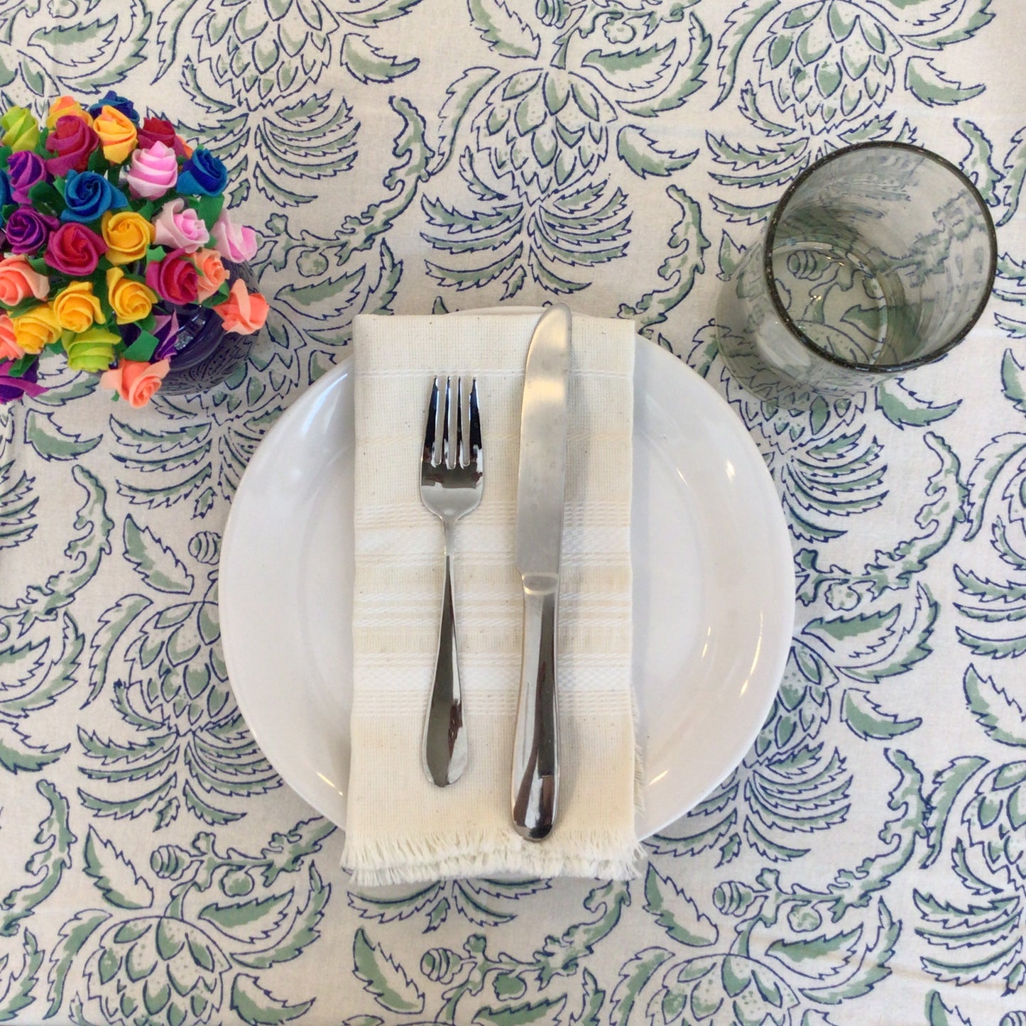 Thistle White Tablecloth - 60” x 120”