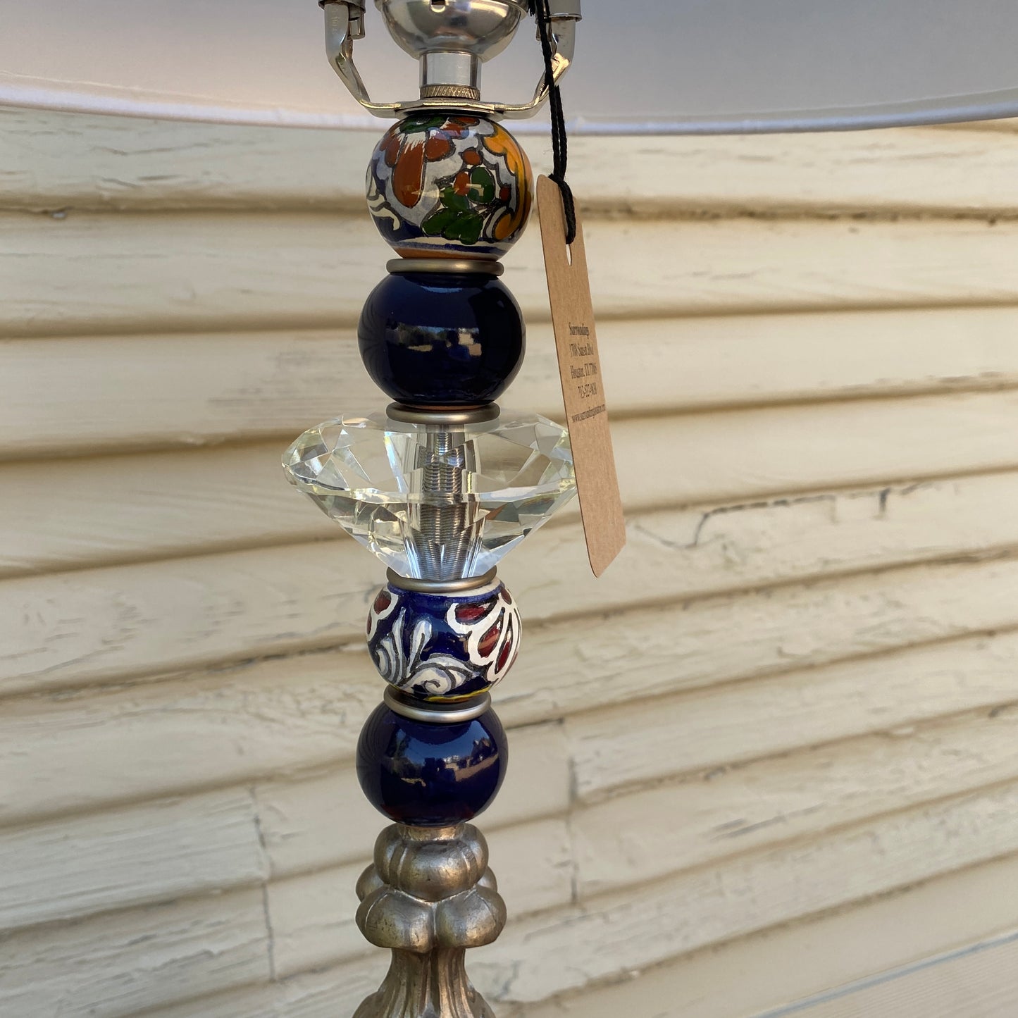 Talavera Mixed Pieces Lamp with Paper Shade