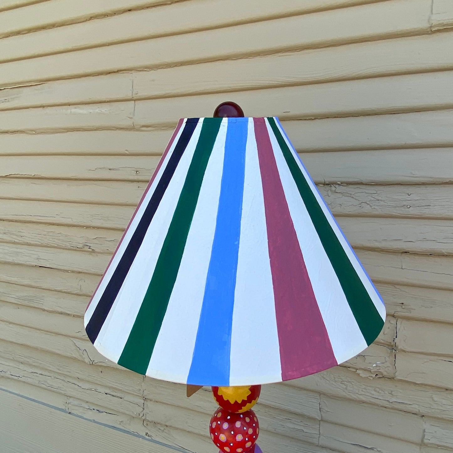 Hand Painted Spheres and Stripes Lamp