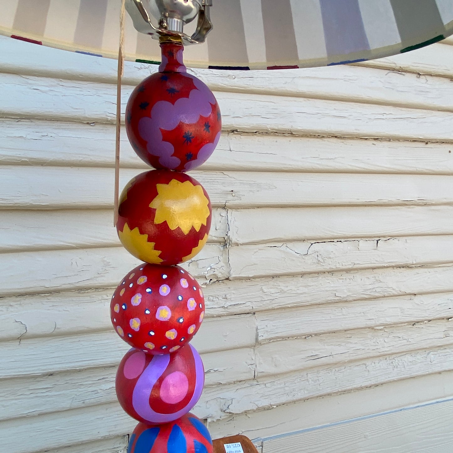 Hand Painted Spheres and Stripes Lamp