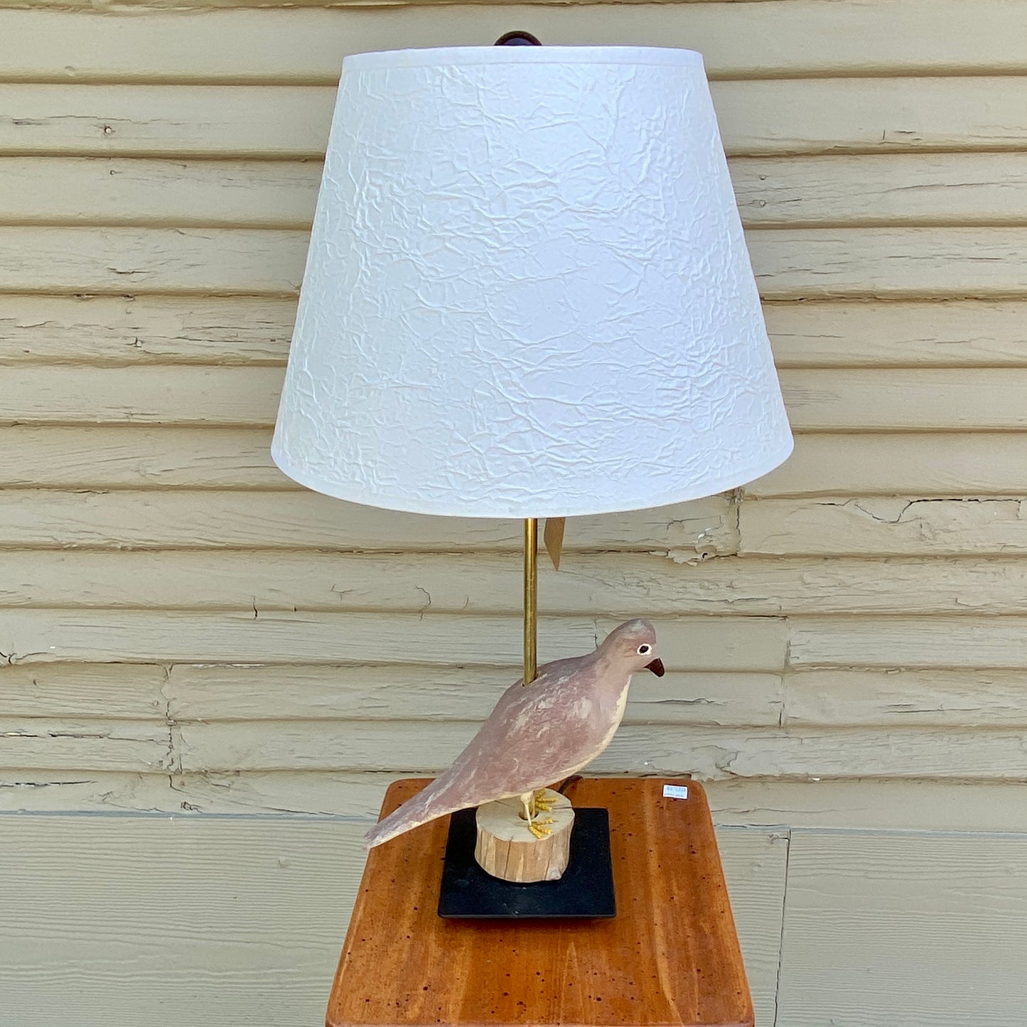 Dove Figurine Lamp with Paper Shade