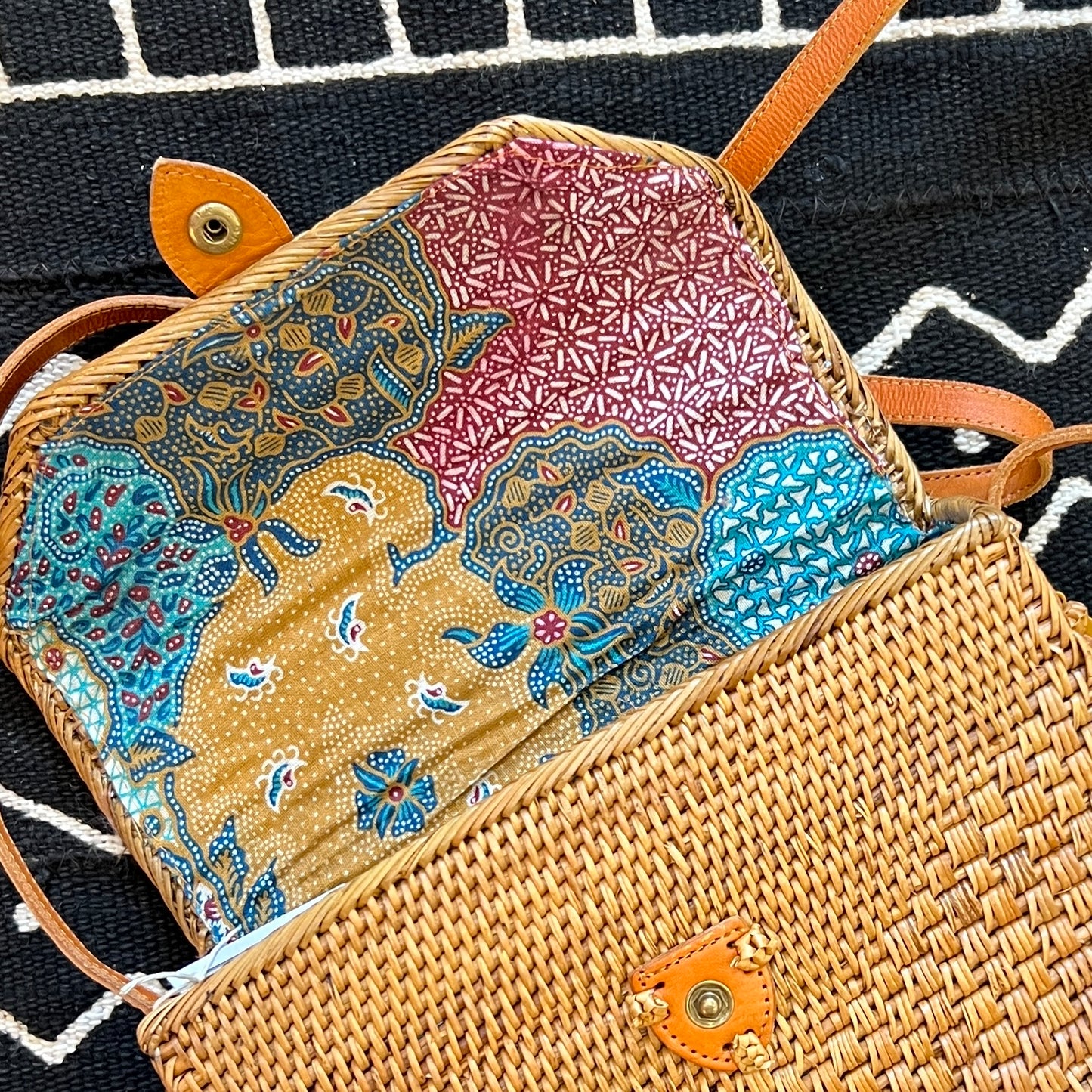 Ata Wicker Rectangle Box Crossbody Bag from Bali