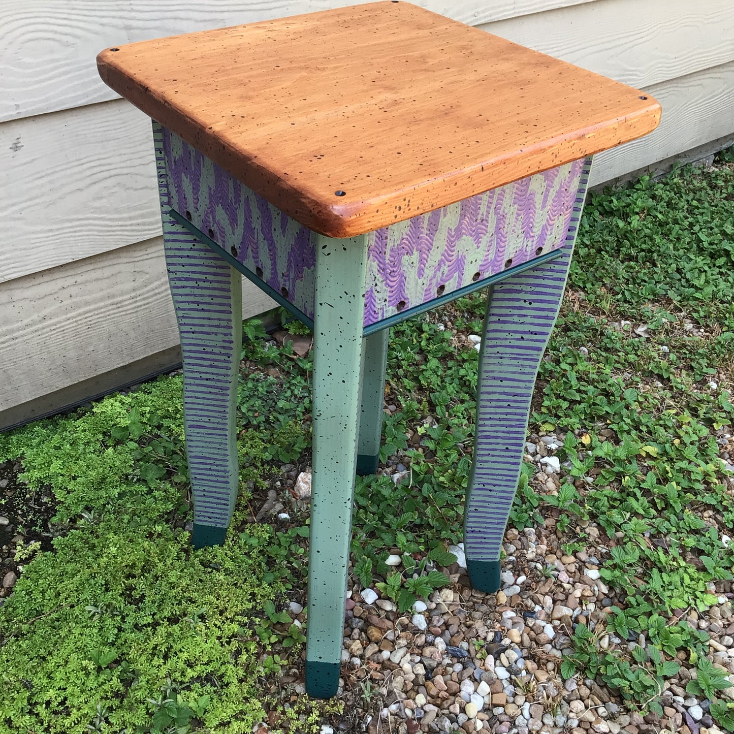David Marsh Little Square Side Table with Wiggle Legs