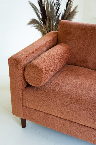 Chenille Boucle Loveseat - Rust