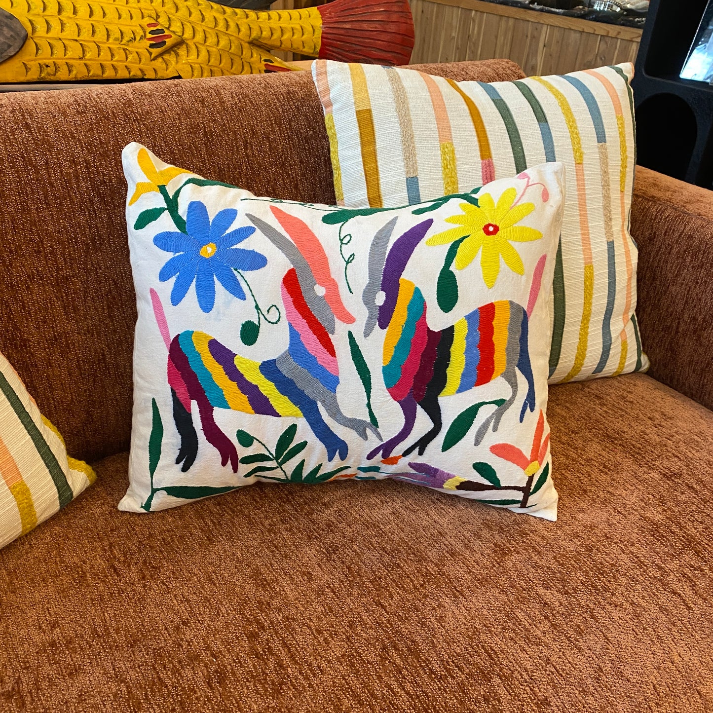 Otomi Embroidery Pillow- B