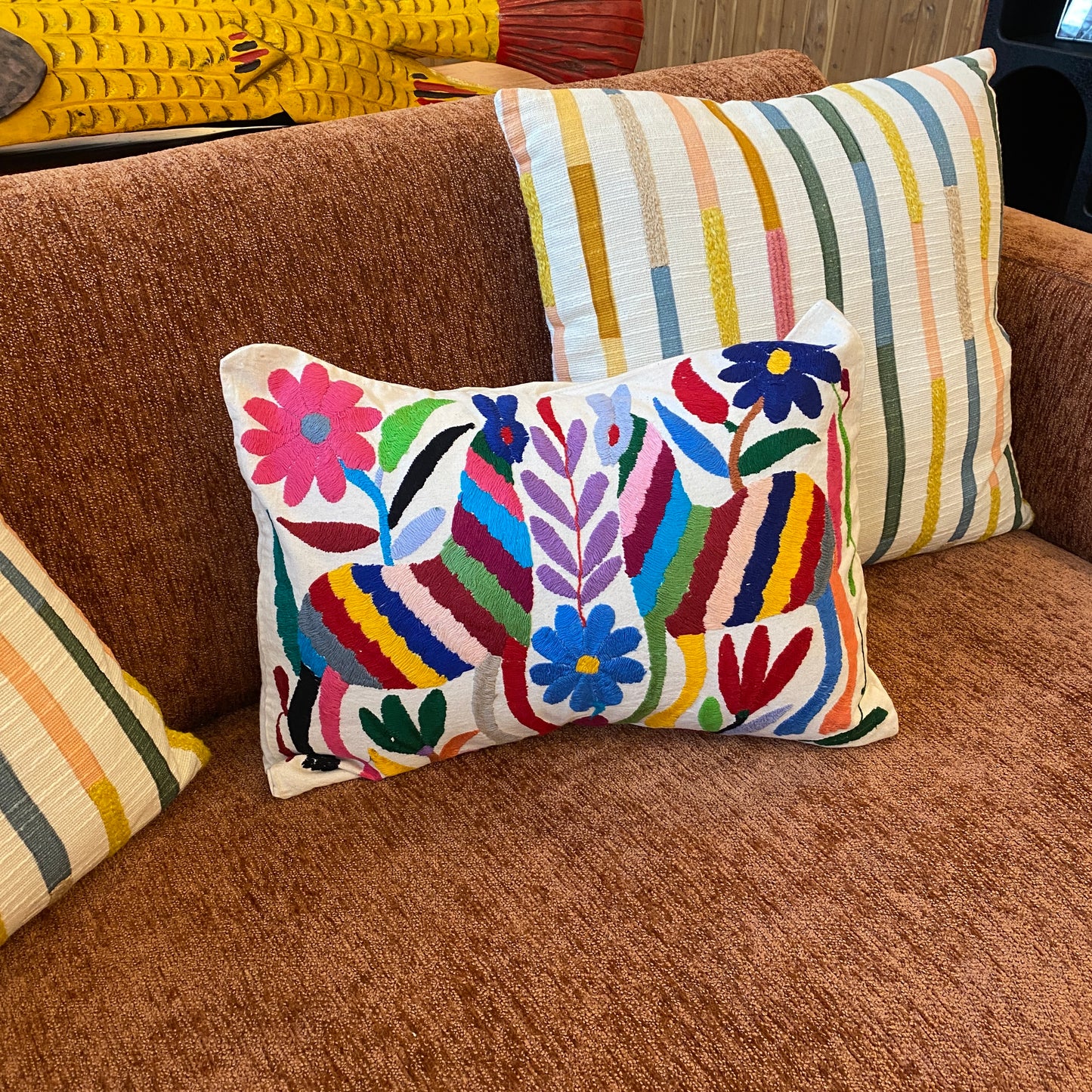 Otomi Embroidery Pillow- C