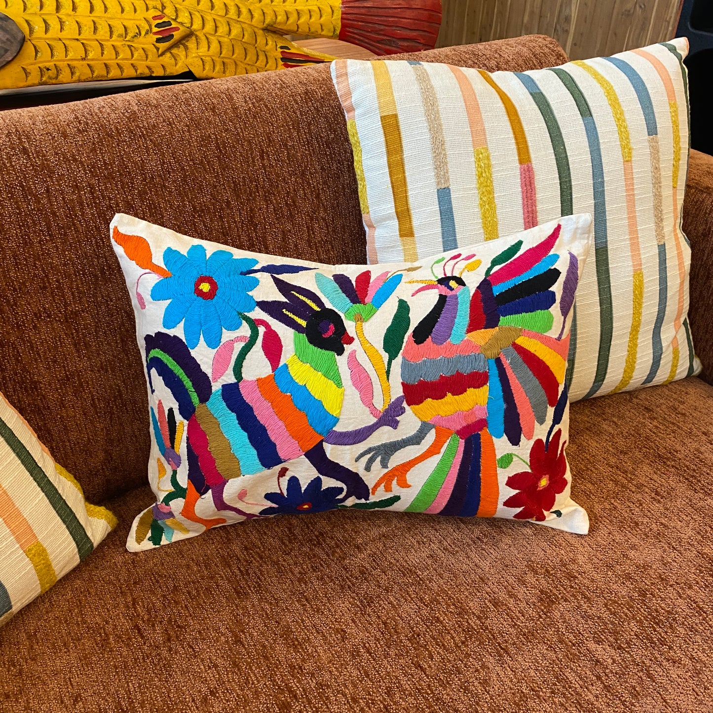 Otomi Embroidery Pillow- E