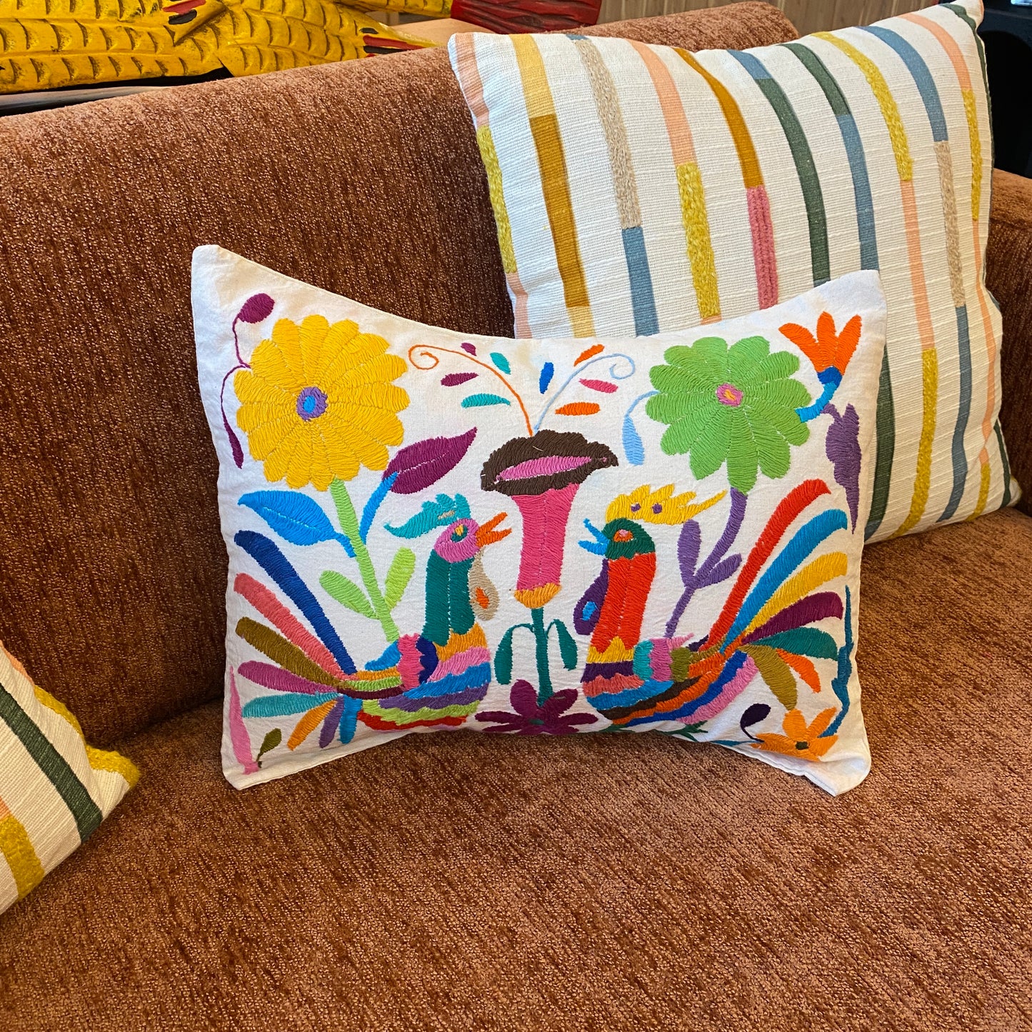 Otomi Embroidery Pillow- D