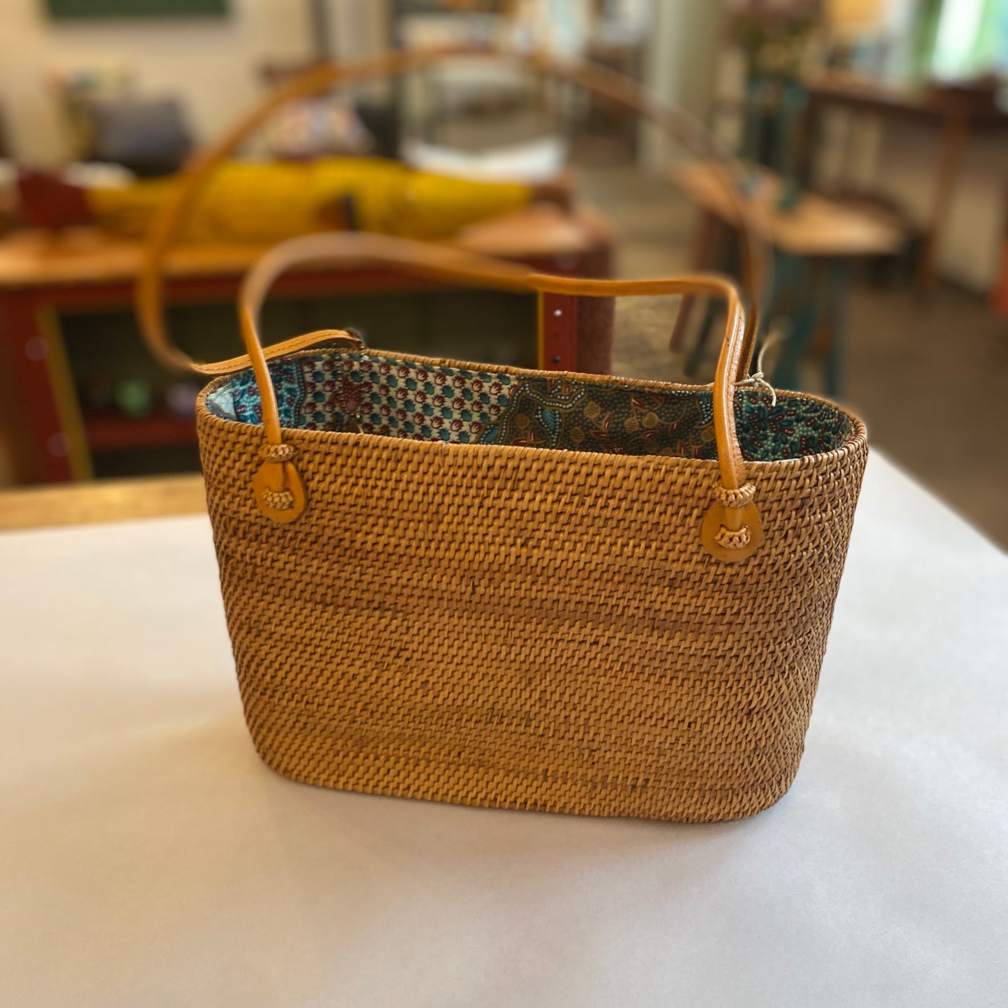 Ata Wicker Tote Bag- Small