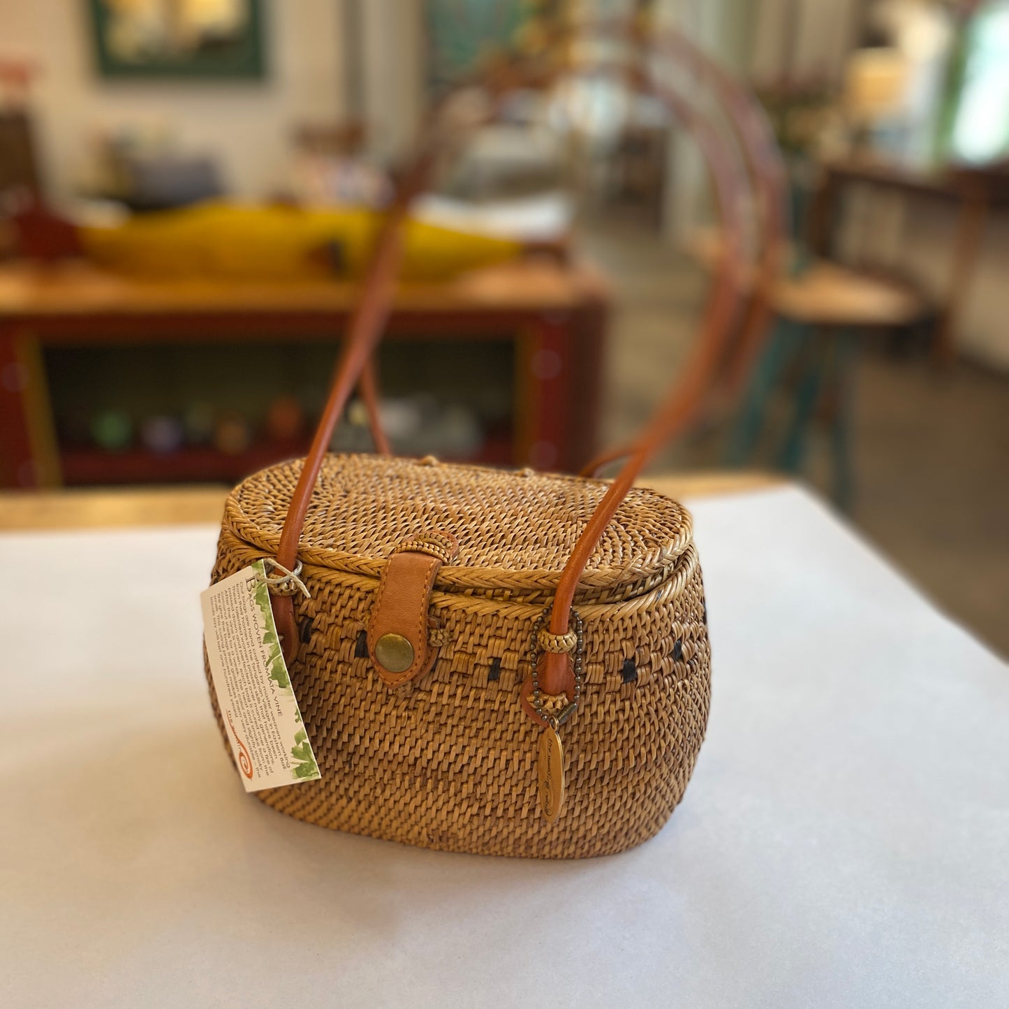 Ata Wicker Basket Handbag Purse from Bali