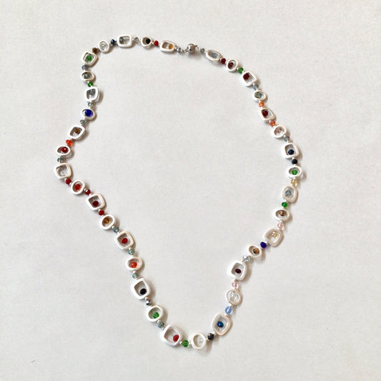 Jeweled Geometric Necklace-Long
