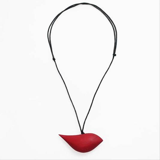 Red Robin Wooden Necklace