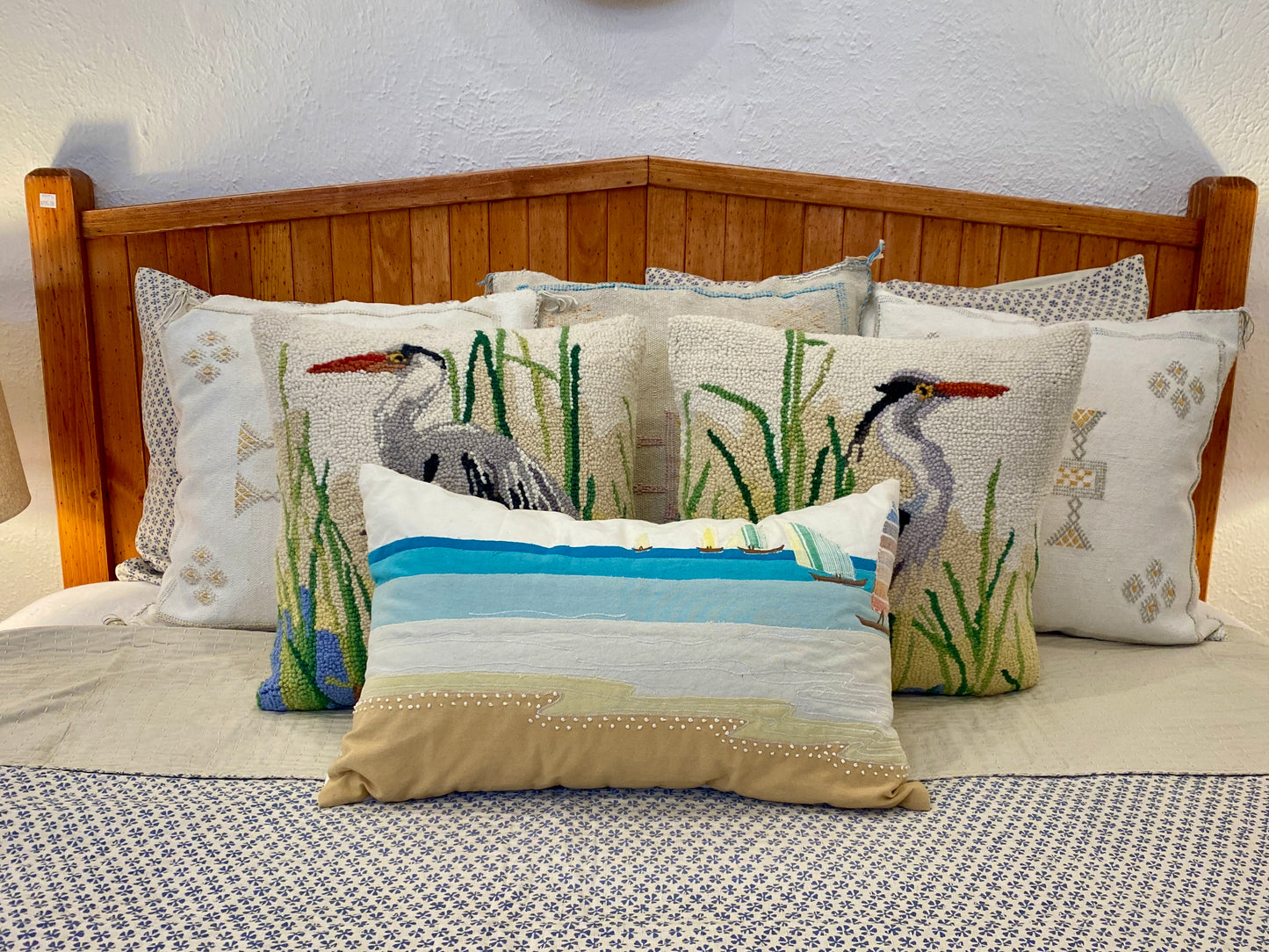 Appliqué Seaside Beach Pillow