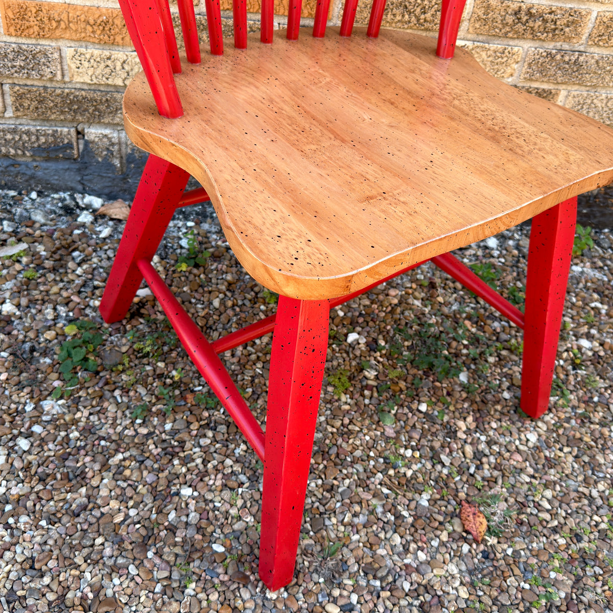 David Marsh Style Painted Chair: Ultra Red Windsor