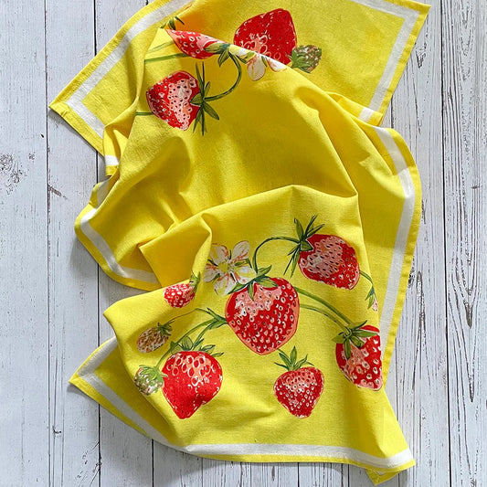 Strawberries Flour Sack Kitchen Towel
