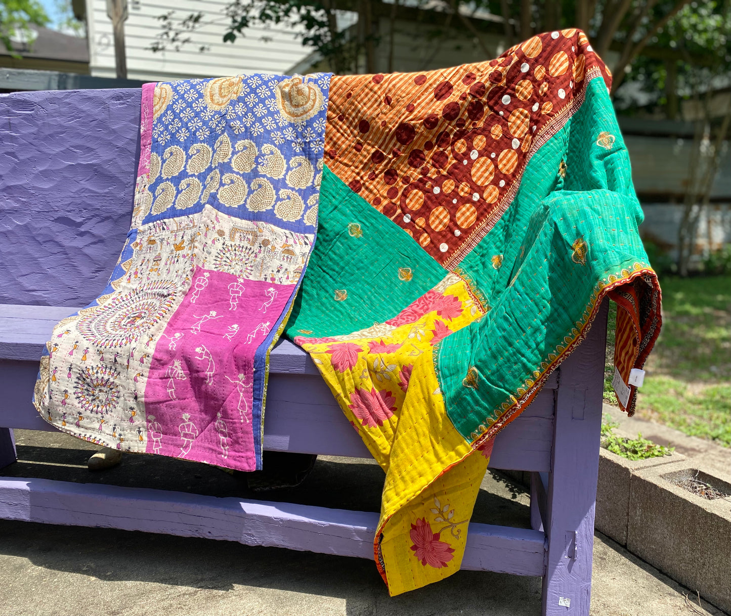 Kantha Patchwork Quilt with Shams- Full/Queen