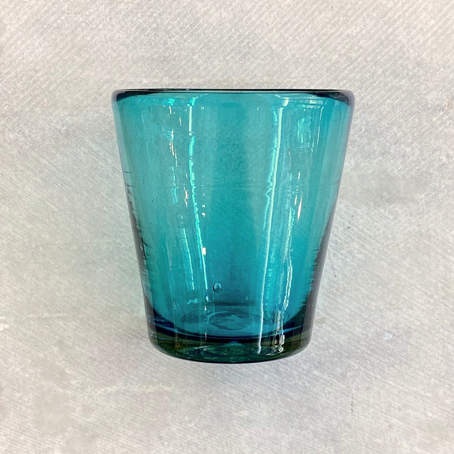 Mexican Glass V-shaped Tumbler - Solid Teal