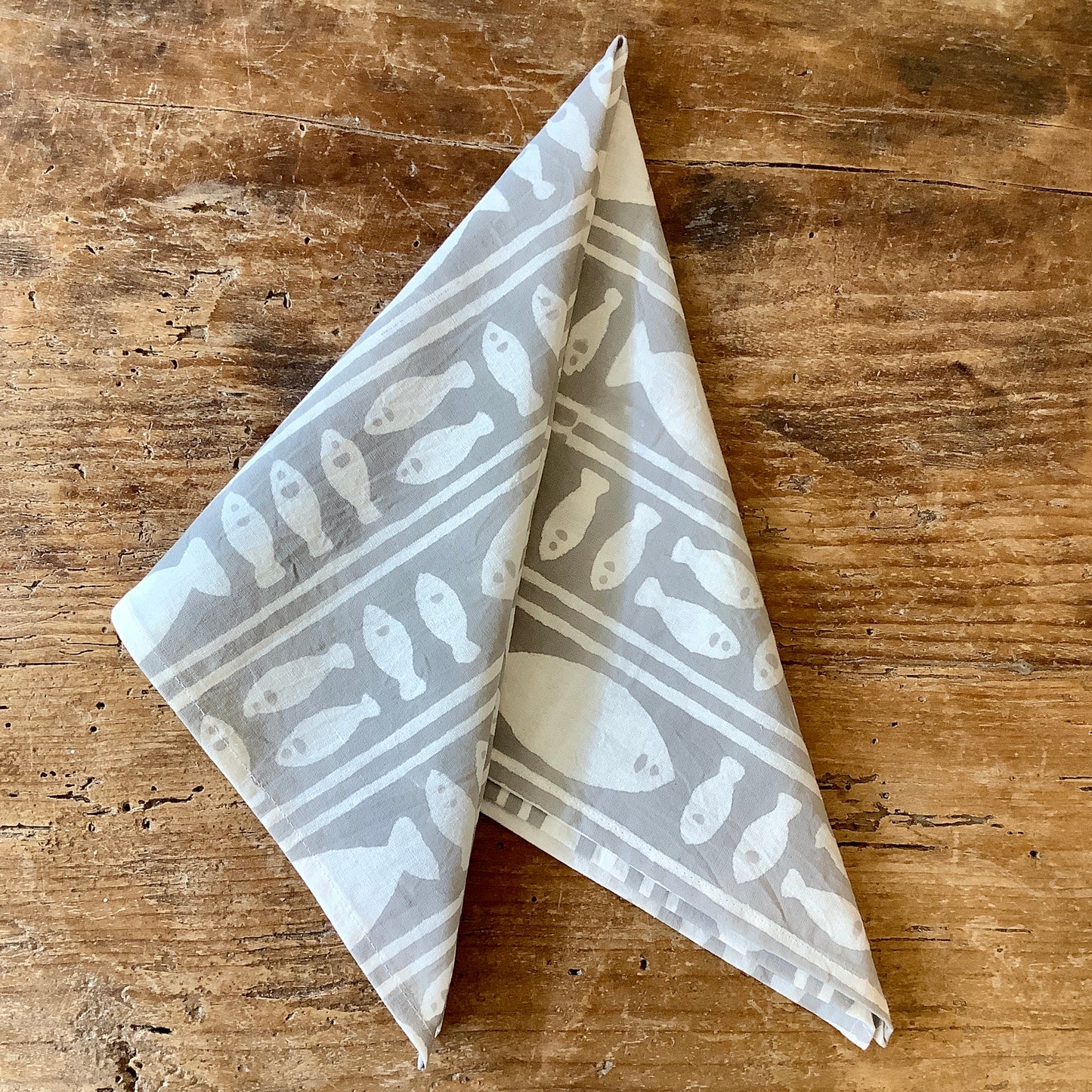 Striped Grey Fish Napkin