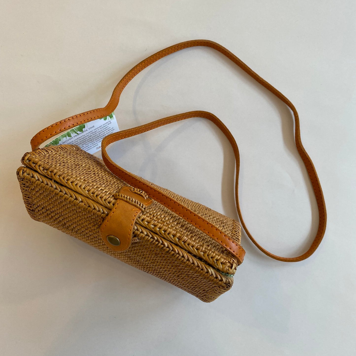 Ata Wicker Teardrop Crossbody Purse