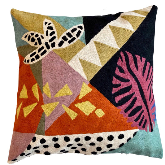 Matisse Leaves Chainstitch Pillow