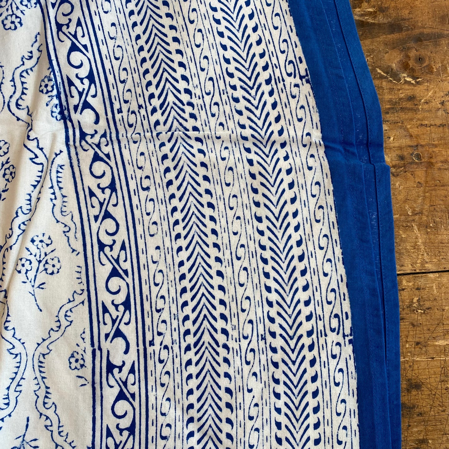 Trellis Blue Tablecloth- 86” Round
