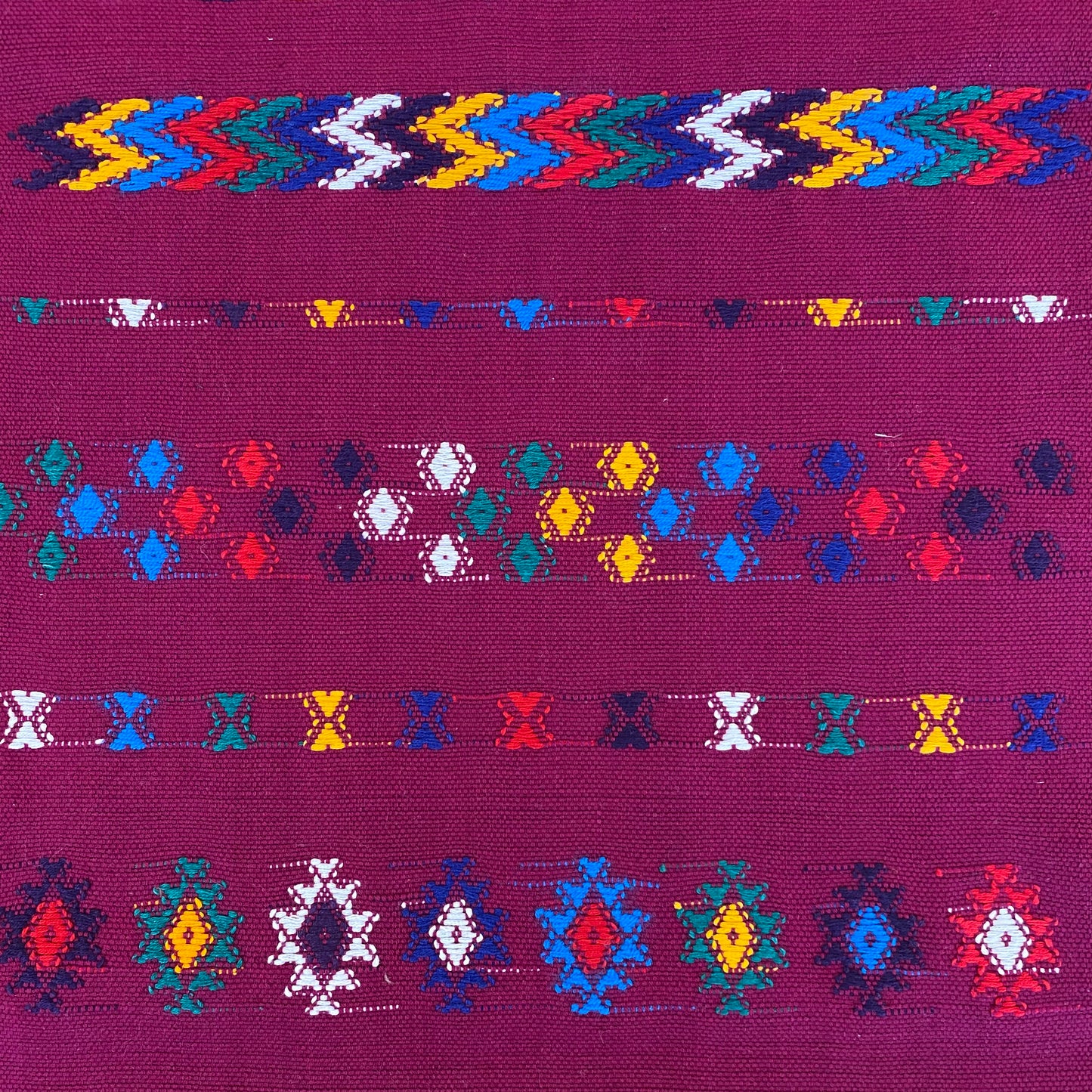 Woven Runner with Geometric Design from Guatemala- Magenta