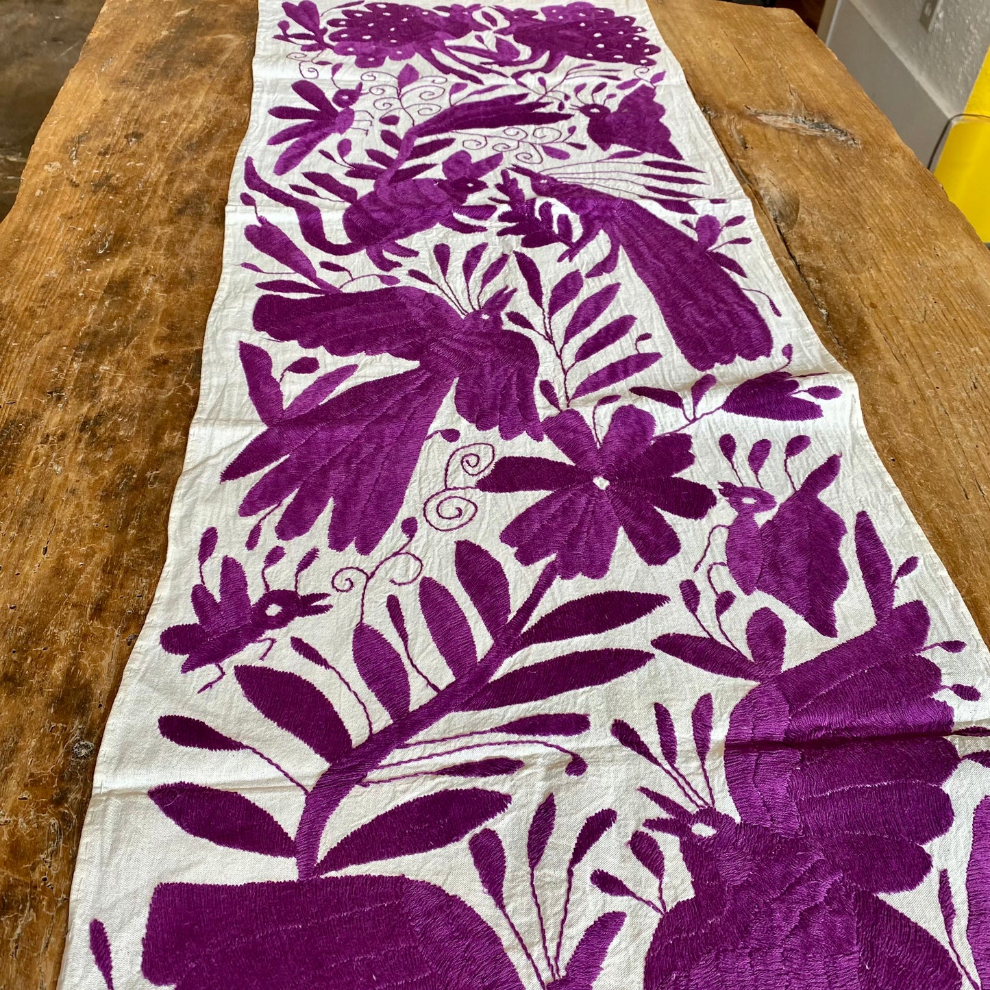 Large Otomi Table Runner-Purple