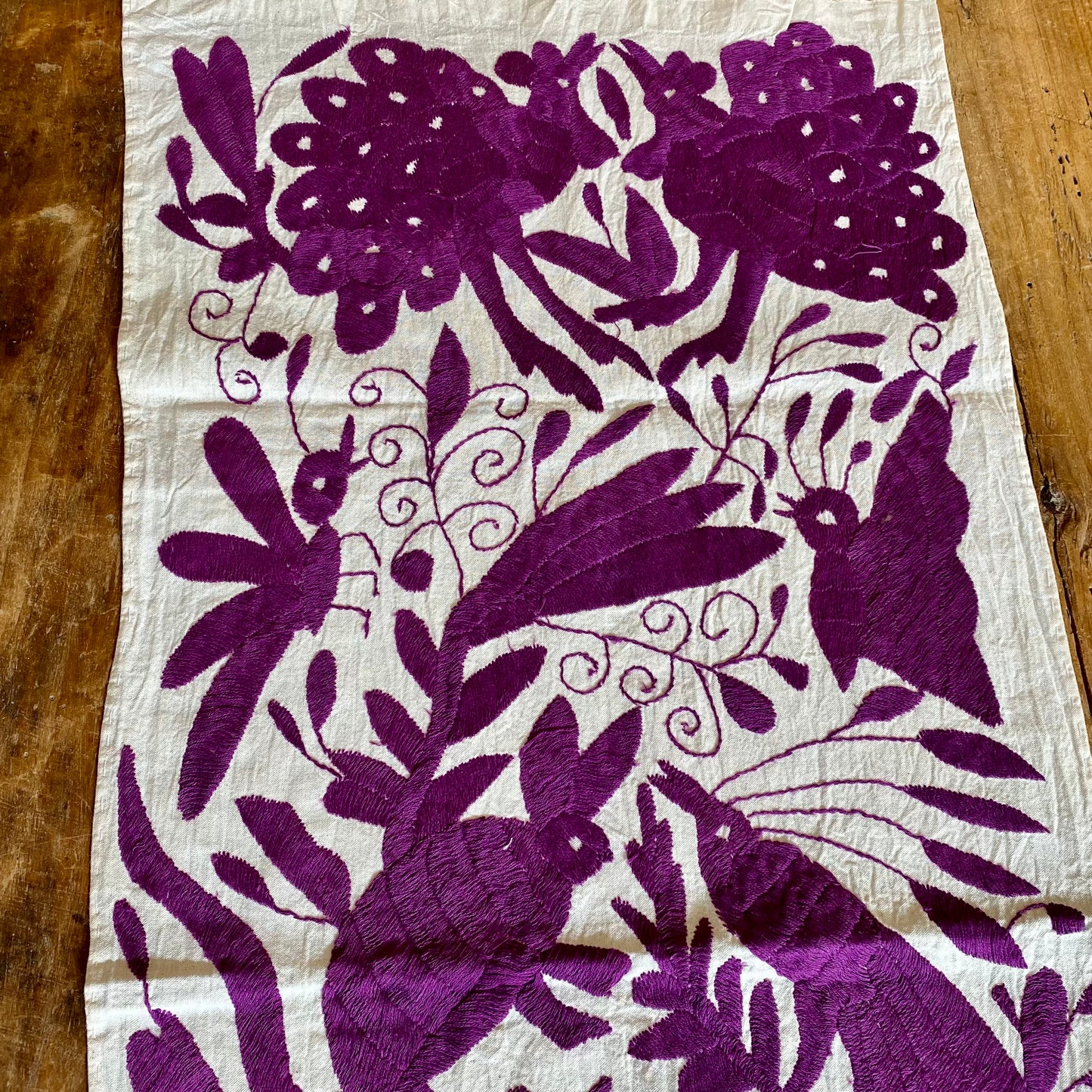 Large Otomi Table Runner-Purple