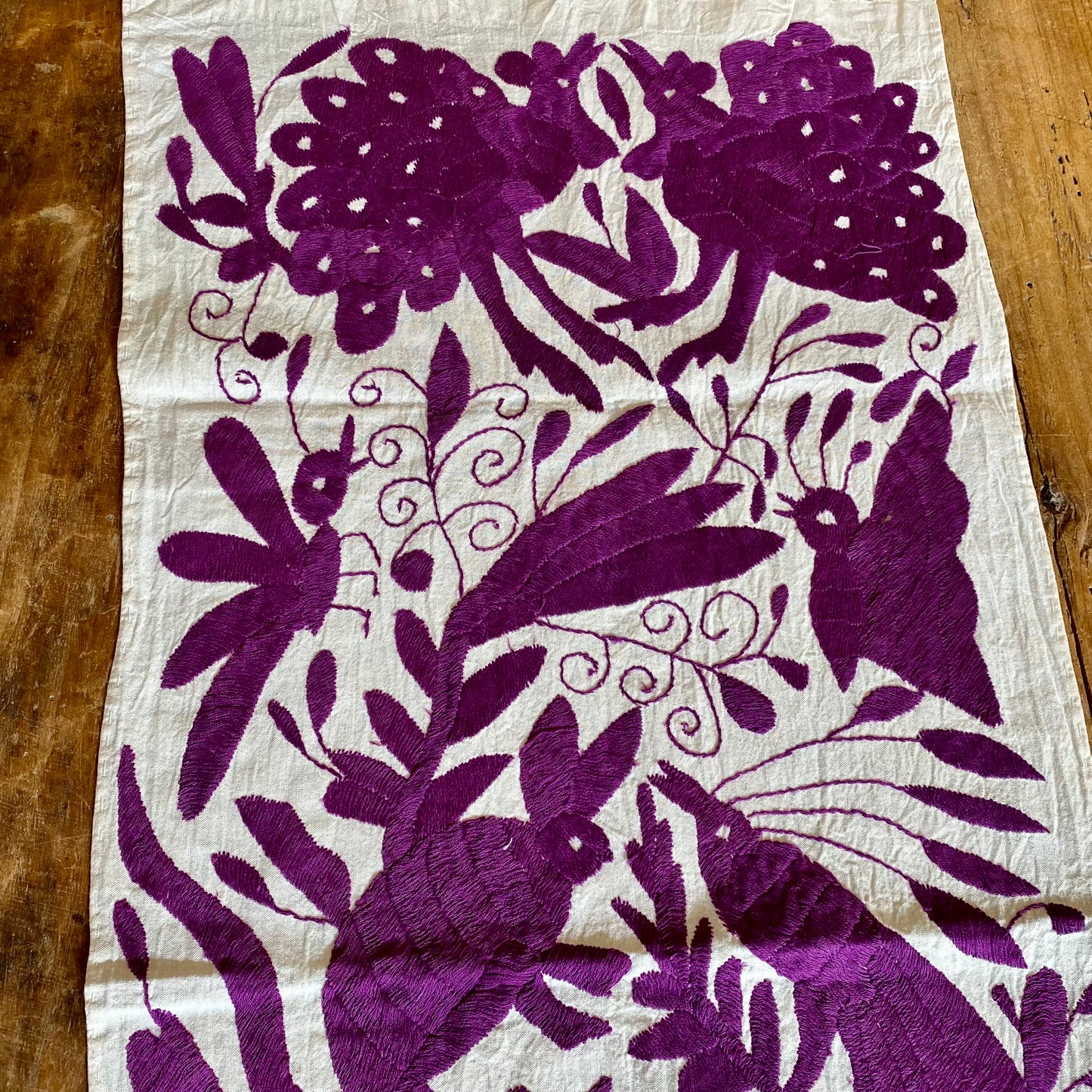 Large Otomi Table Runner-Purple