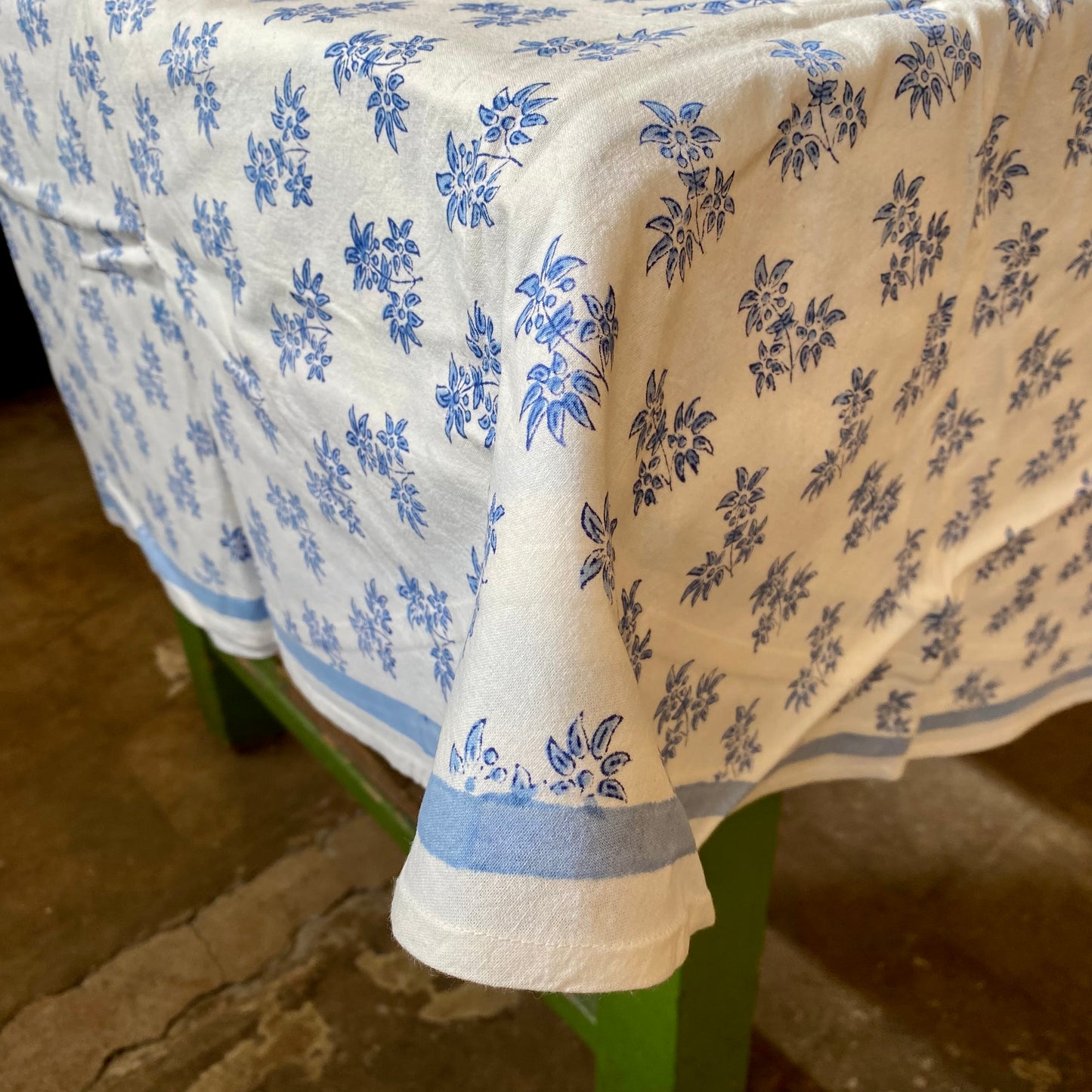 Jasmine Blue Tablecloth- 86” Round
