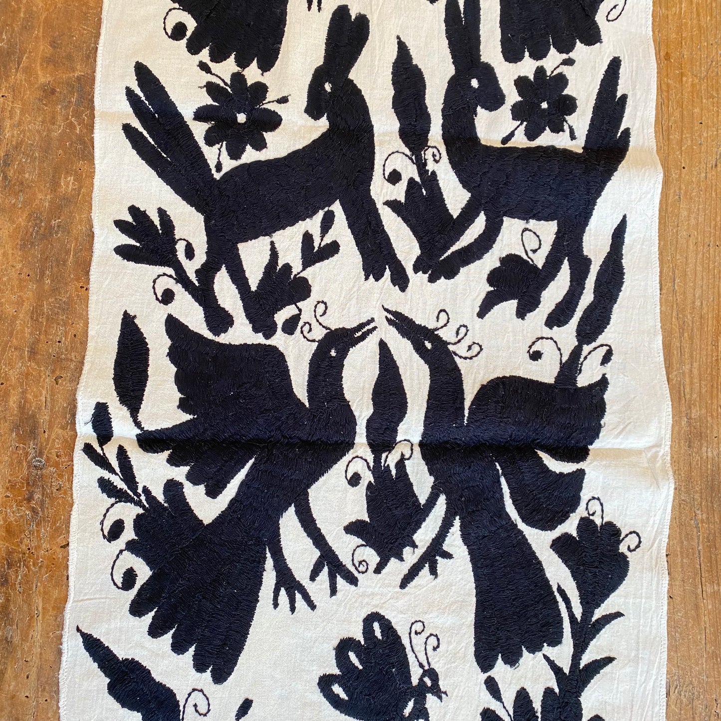 Large Otomi Table Runner- Black