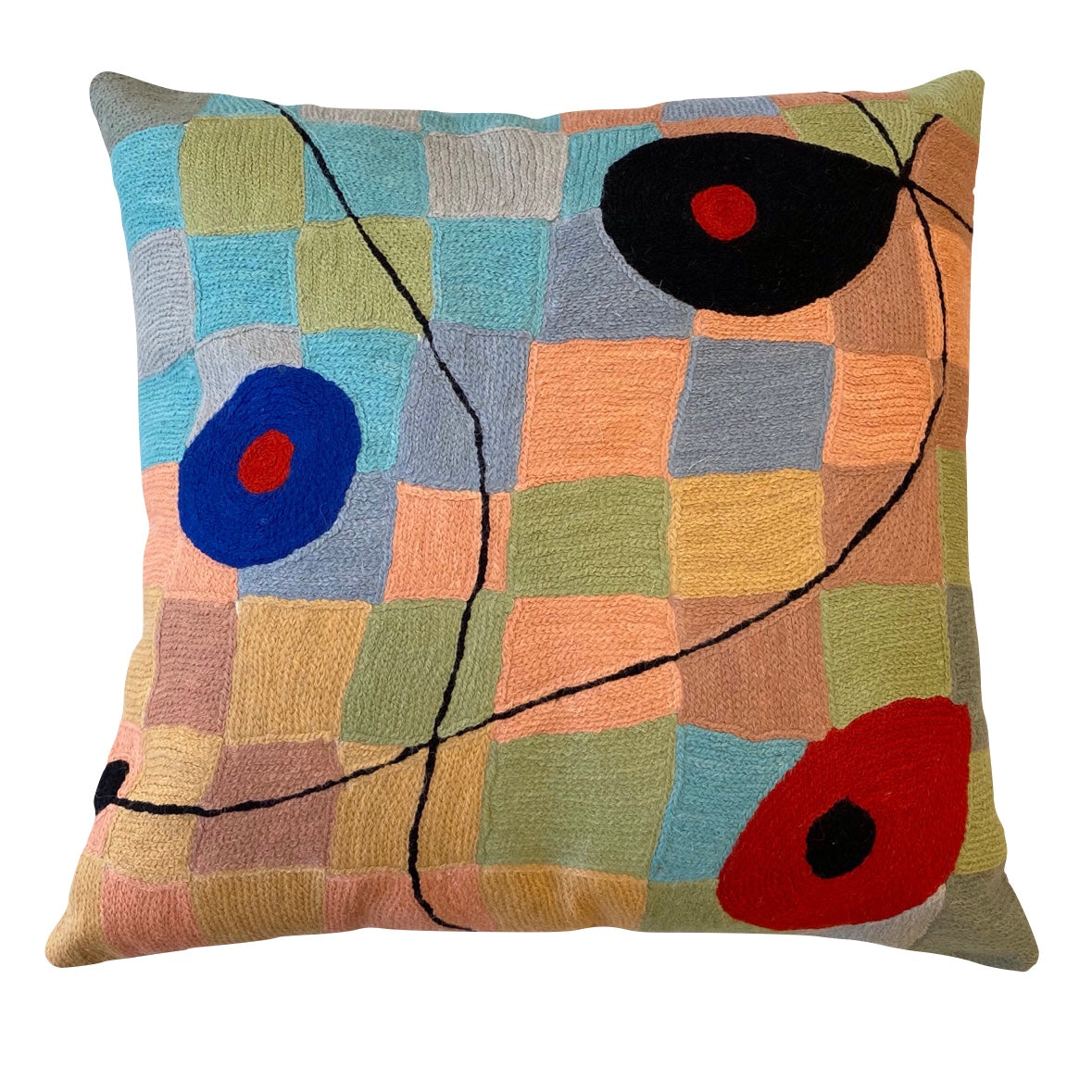 Miro Checkered Chainstitch Pillow