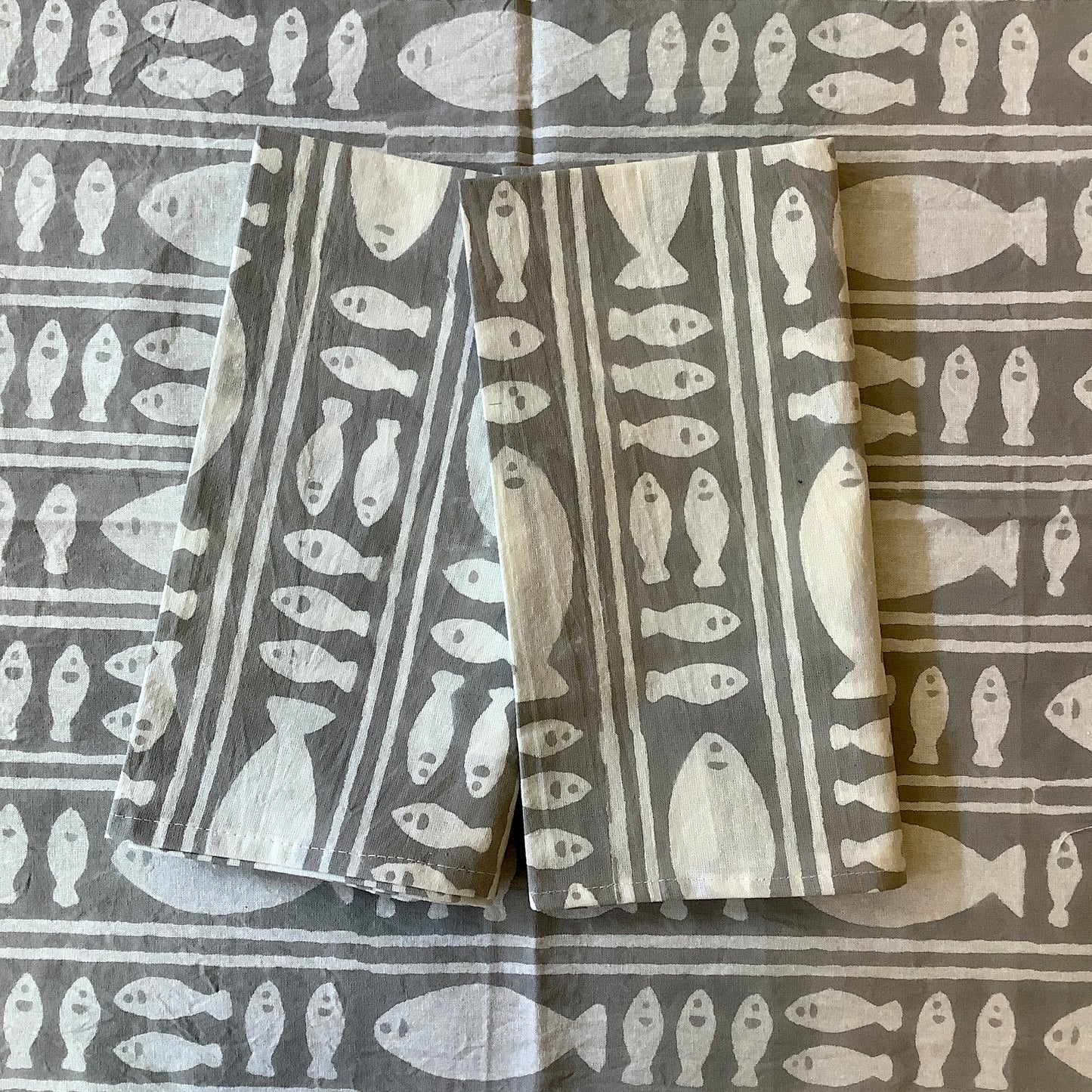 Striped Grey Fish Napkin