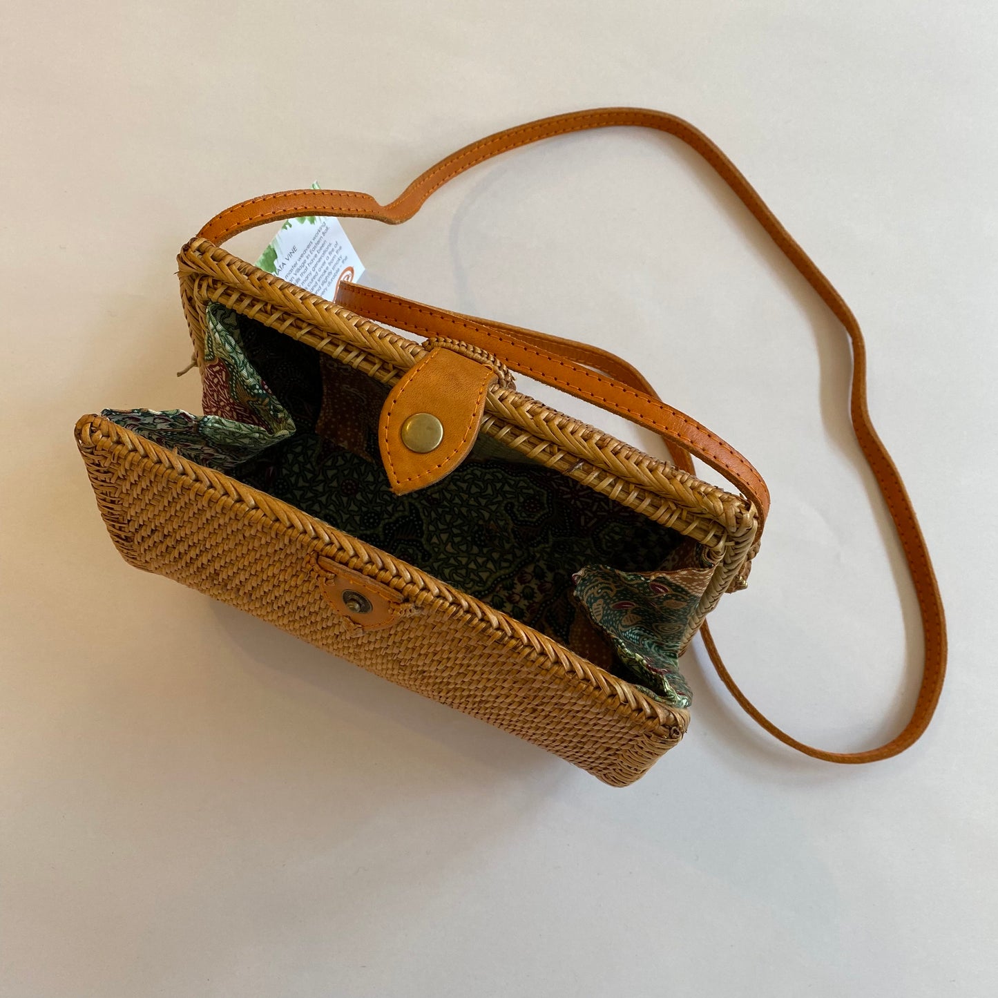 Ata Wicker Teardrop Crossbody Purse
