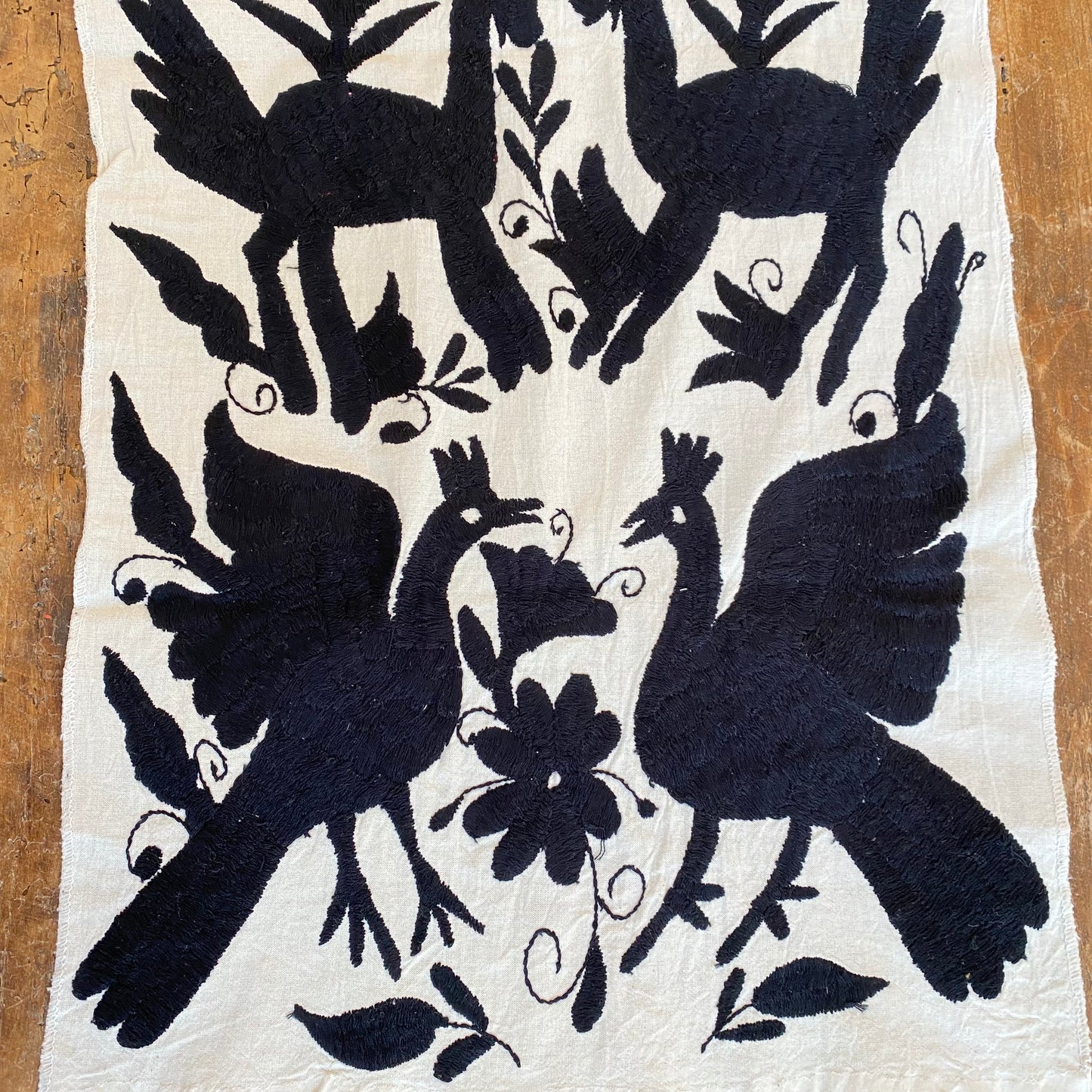 Large Otomi Table Runner- Black