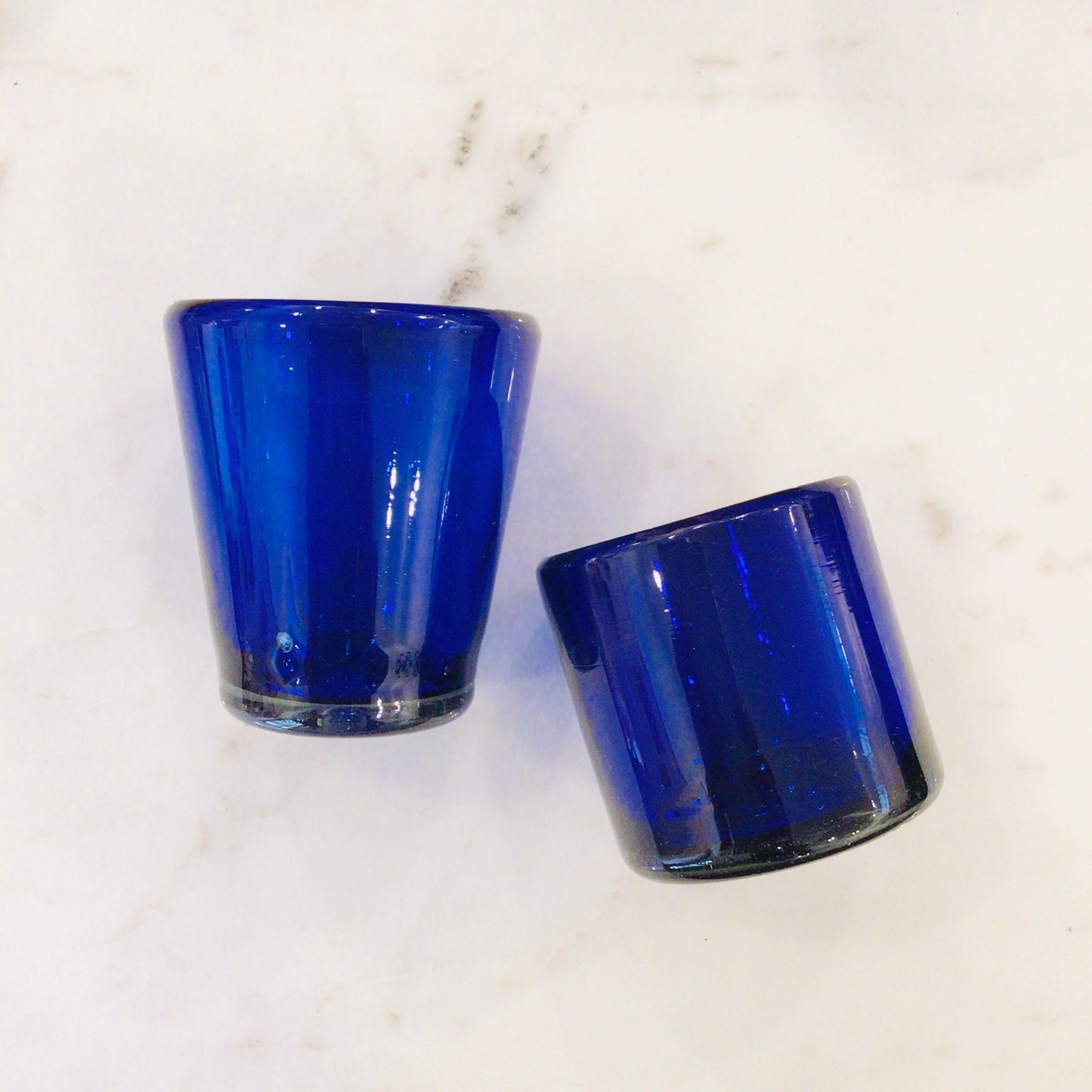 Mexican Glass V-shaped Tumbler - Blue