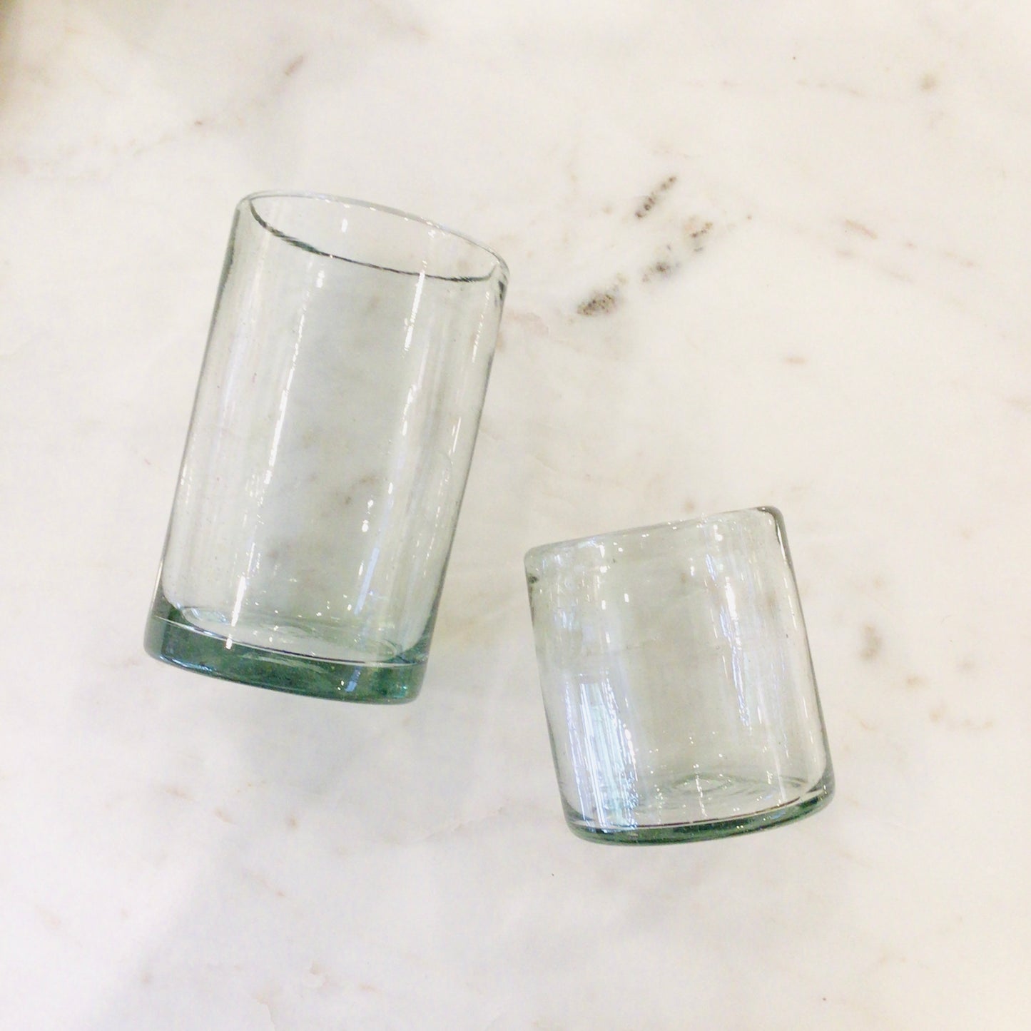 Tall Mexican Glass Tumbler - Clear
