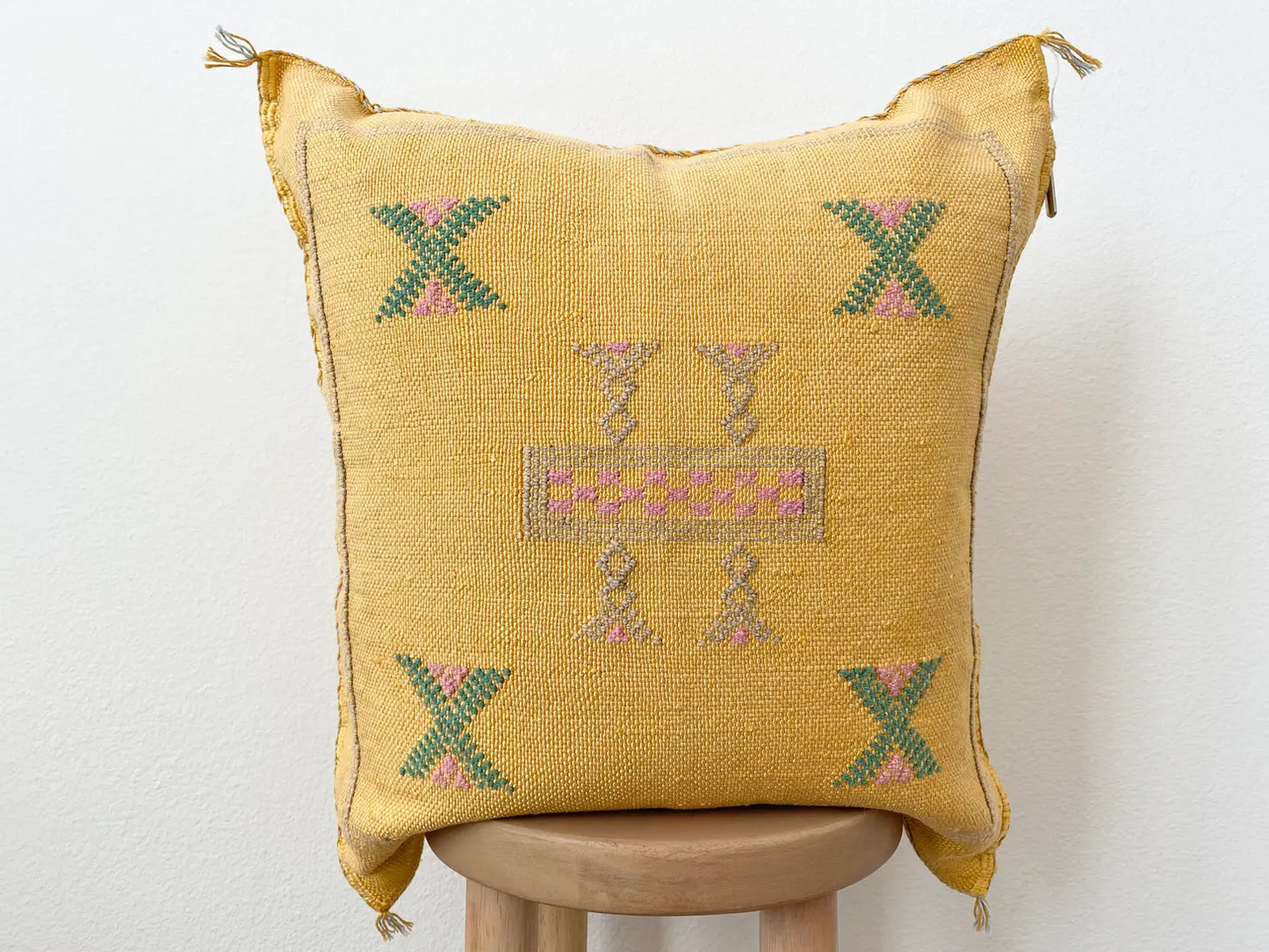 Silk Sabra Pillow- Yellow