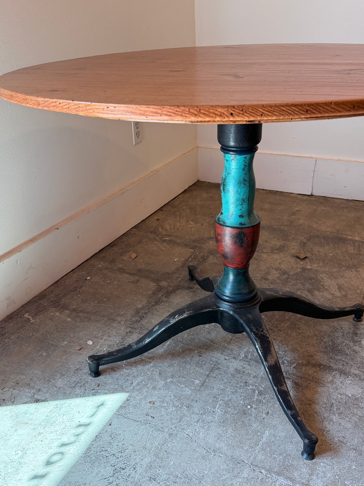 David Marsh 40" Round Dining Table with Iron Base