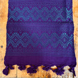 Comalapa Table Runner from Guatemala- Purple and Teal