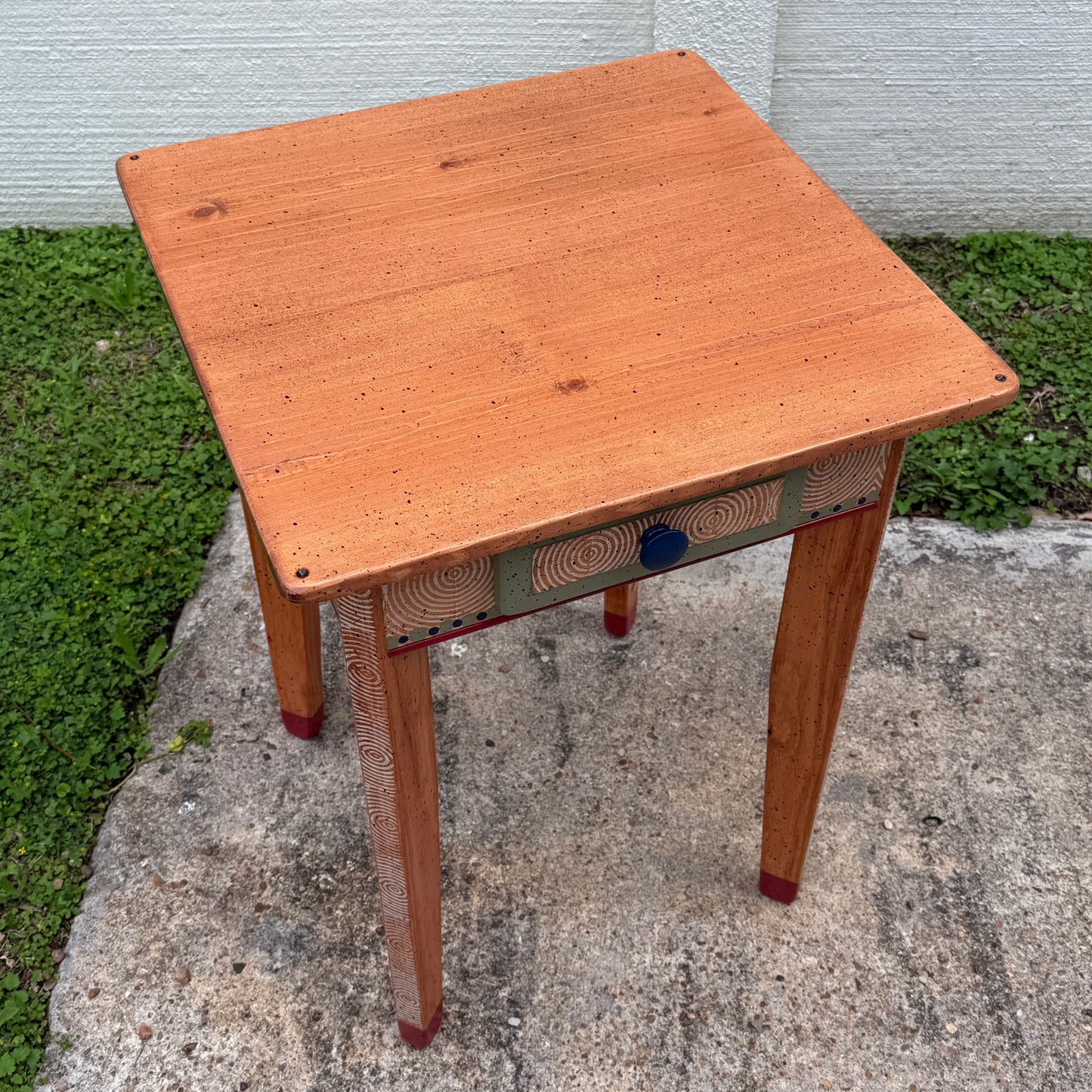 David Marsh 22” Side Table with Drawer