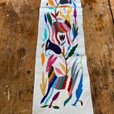 Small Otomi Table Runner- Multicolor Flowers and Animals D
