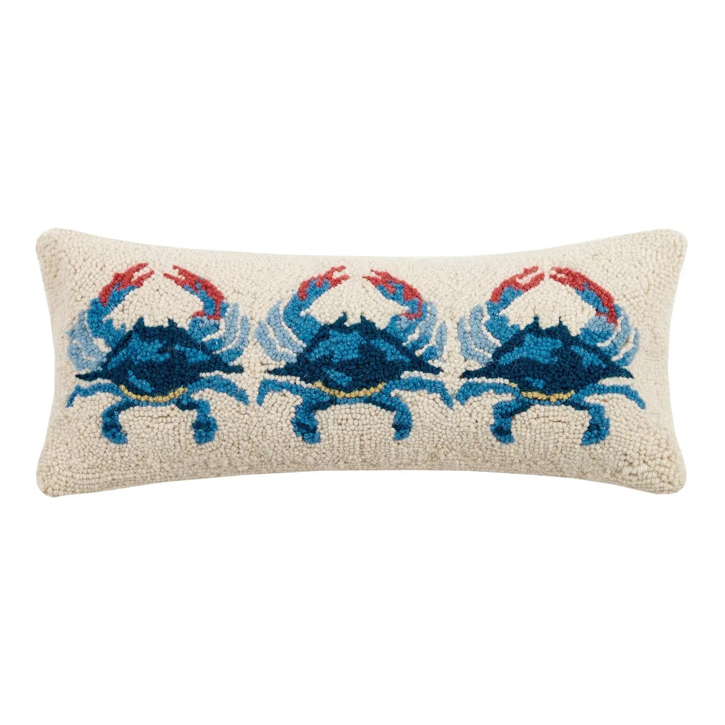 Three Blue Crab Lumbar Pillow