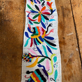 Small Otomi Table Runner- Horizontal Multicolor Flowers and Animals E