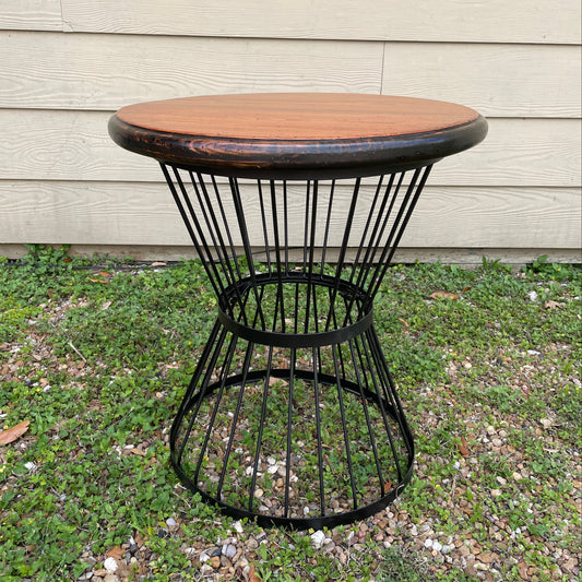 David Marsh 20" Round Refurbished Hour Glass Wire Table